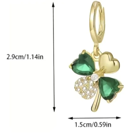 Glamorous Gemstone Drop Earrings With Crystals NWT - Picture 2 of 5